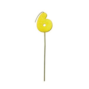 Pinche Vela Gibre Goma Eva Numero 6 Amarillo TKS x1 Unidad