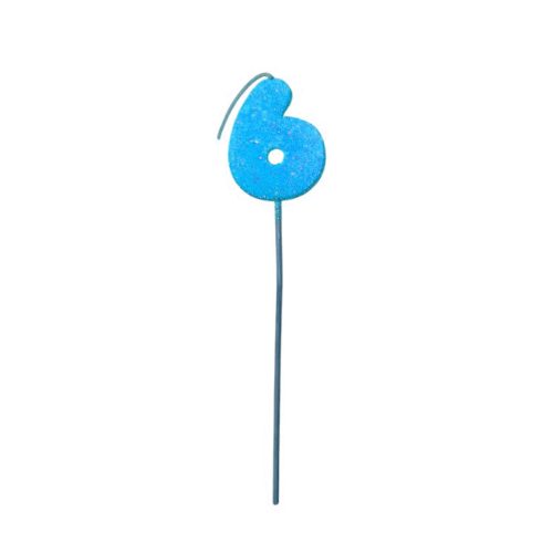 Pinche Vela Gibre Goma Eva Numero 6 Celeste TKS x1 Unidad