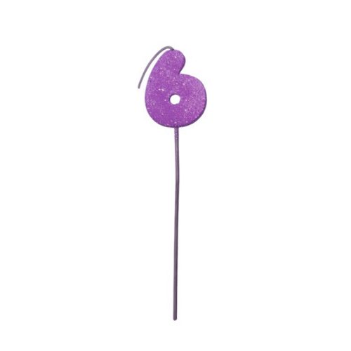 Pinche Vela Gibre Goma Eva Numero 6 Lila TKS x1 Unidad