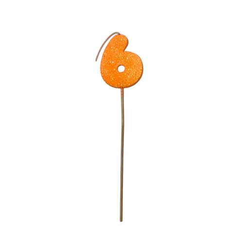 Pinche Vela Gibre Goma Eva Numero 6 Naranja TKS x1 Unidad