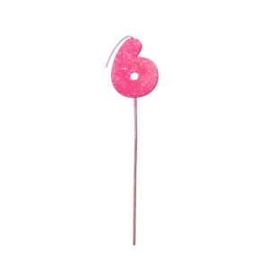 Pinche Vela Gibre Goma Eva Numero 6 Fucsia TKS x1 Unidad