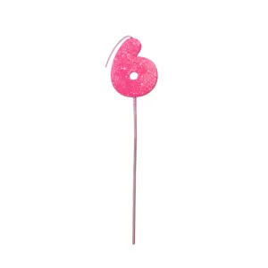 Pinche Vela Gibre Goma Eva Numero 6 Fucsia TKS x1 Unidad