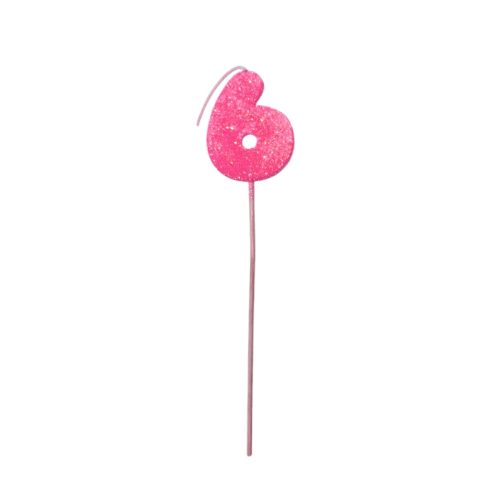 Pinche Vela Gibre Goma Eva Numero 6 Fucsia TKS x1 Unidad