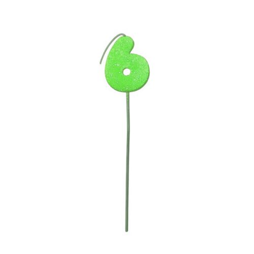 Pinche Vela Gibre Goma Eva Numero 6 Verde TKS x1 Unidad