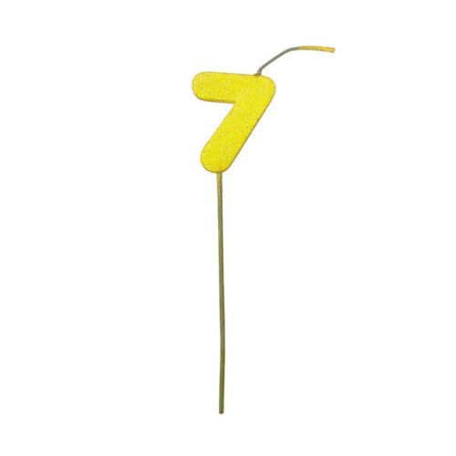 Pinche Vela Gibre Goma Eva Numero 7 Amarillo TKS x1 Unidad