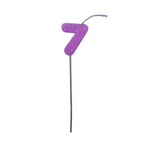 Pinche Vela Gibre Goma Eva Numero 7 Lila TKS x1 Unidad