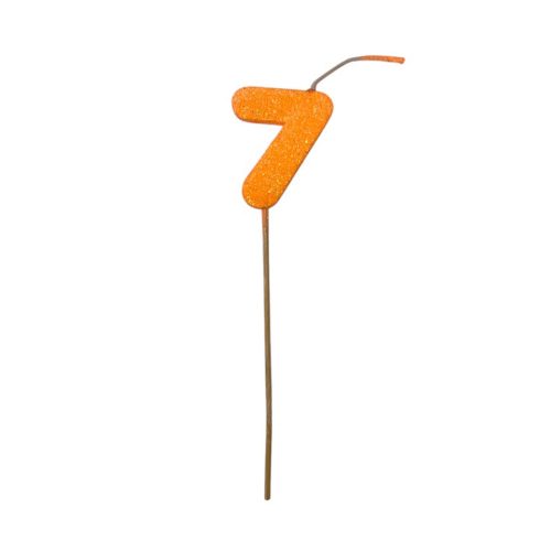 Pinche Vela Gibre Goma Eva Numero 7 Naranja TKS x1 Unidad
