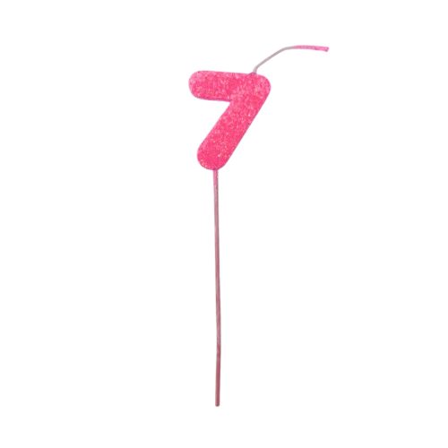Pinche Vela Gibre Goma Eva Numero 7 Fucsia TKS x1 Unidad