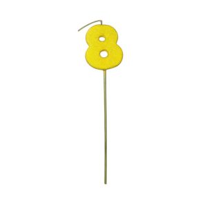 Pinche Vela Gibre Goma Eva Numero 8 Amarillo TKS x1 Unidad