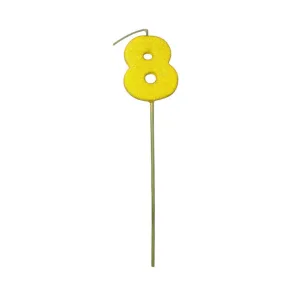 Pinche Vela Gibre Goma Eva Numero 8 Amarillo TKS x1 Unidad