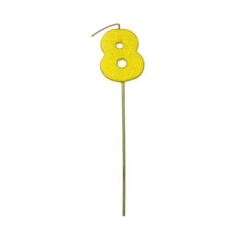 Pinche Vela Gibre Goma Eva Numero 8 Amarillo TKS x1 Unidad
