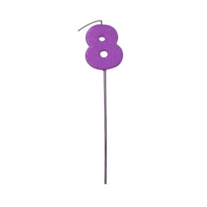 Pinche Vela Gibre Goma Eva Numero 8 Lila TKS x1 Unidad