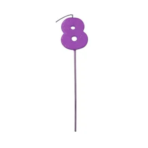 Pinche Vela Gibre Goma Eva Numero 8 Lila TKS x1 Unidad