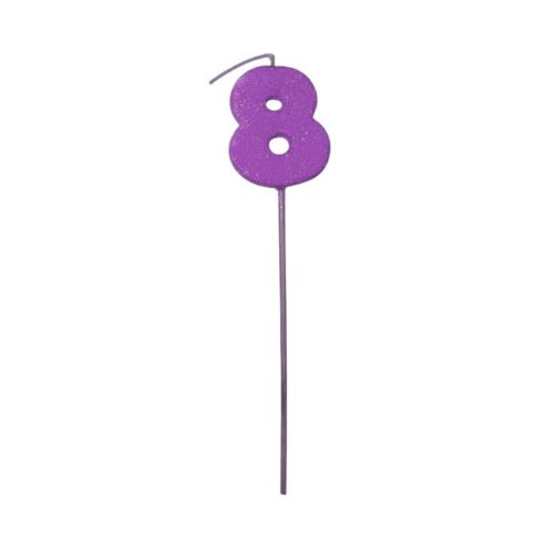 Pinche Vela Gibre Goma Eva Numero 8 Lila TKS x1 Unidad