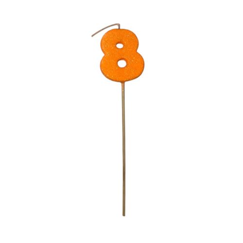Pinche Vela Gibre Goma Eva Numero 8 Naranja TKS x1 Unidad