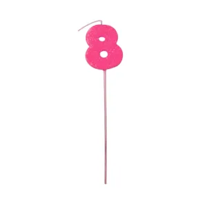 Pinche Vela Gibre Goma Eva Numero 8 Fucsia TKS x1 Unidad