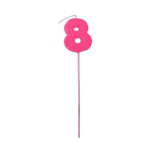 Pinche Vela Gibre Goma Eva Numero 8 Fucsia TKS x1 Unidad