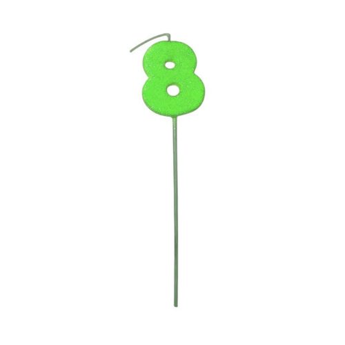 Pinche Vela Gibre Goma Eva Numero 8 Verde TKS x1 Unidad