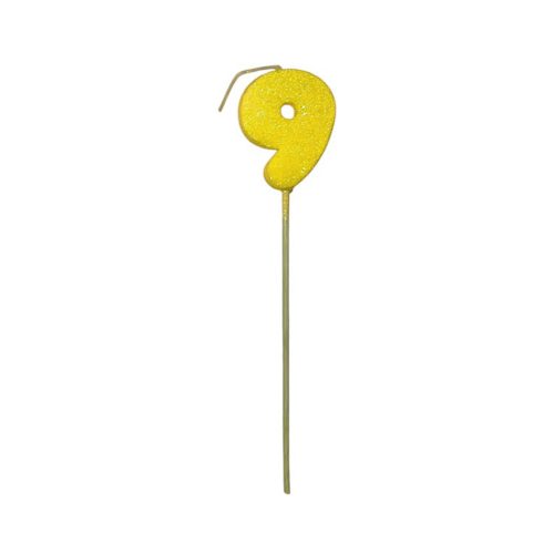 Pinche Vela Gibre Goma Eva Numero 9 Amarillo TKS x1 Unidad