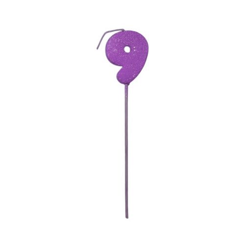 Pinche Vela Gibre Goma Eva Numero 9 Lila TKS x1 Unidad