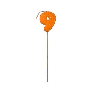 Pinche Vela Gibre Goma Eva Numero 9 Naranja TKS x1 Unidad