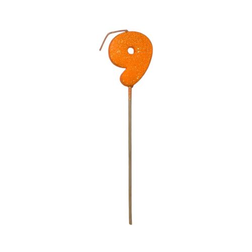 Pinche Vela Gibre Goma Eva Numero 9 Naranja TKS x1 Unidad