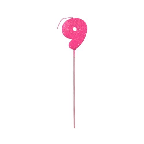 Pinche Vela Gibre Goma Eva Numero 9 Fucsia TKS x1 Unidad