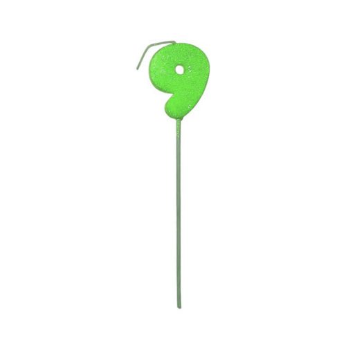 Pinche Vela Gibre Goma Eva Numero 9 Verde TKS x1 Unidad