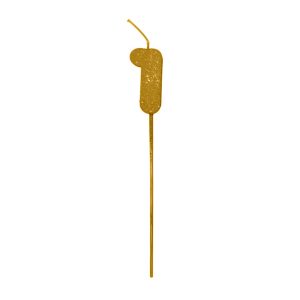 Pinche Vela Gibre Goma Eva Numero 1 Dorado TKS x1 Unidad
