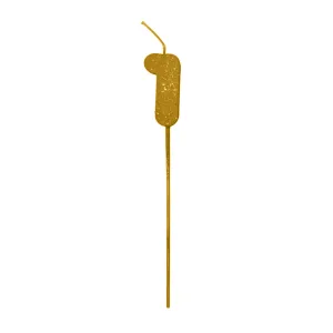 Pinche Vela Gibre Goma Eva Numero 1 Dorado TKS x1 Unidad