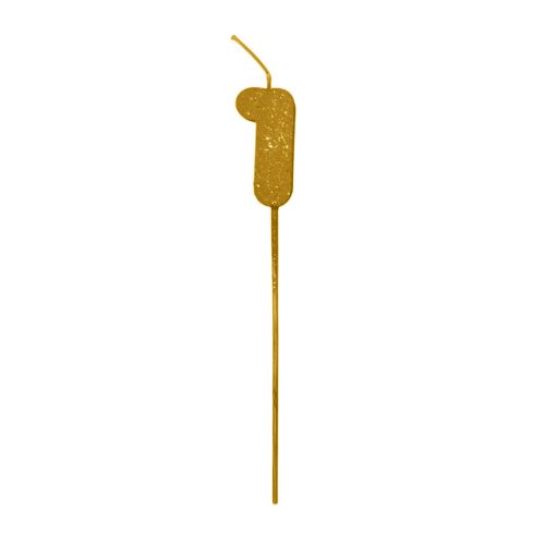 Pinche Vela Gibre Goma Eva Numero 1 Dorado TKS x1 Unidad