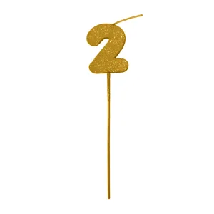 Pinche Vela Gibre Goma Eva Numero 2 Dorado TKS x1 Unidad