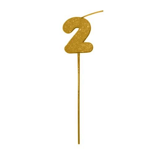 Pinche Vela Gibre Goma Eva Numero 2 Dorado TKS x1 Unidad