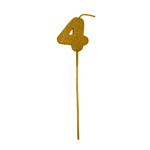 Pinche Vela Gibre Goma Eva Numero 4 Dorado TKS x1 Unidad