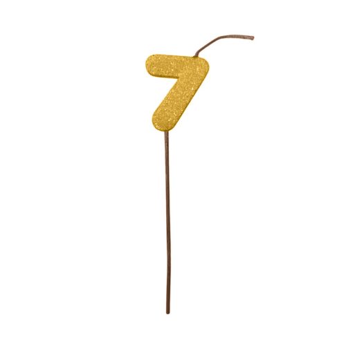 Pinche Vela Gibre Goma Eva Numero 7 Dorado TKS x1 Unidad