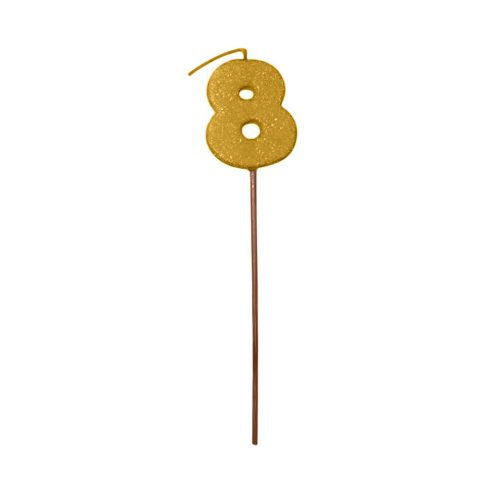 Pinche Vela Gibre Goma Eva Numero 8 Dorado TKS x1 Unidad