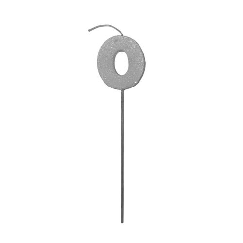 Pinche Vela Gibre Goma Eva Numero 0 Plateado TKS x1 Unidad