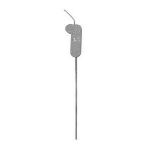 Pinche Vela Gibre Goma Eva Numero 1 Plateado TKS x1 Unidad