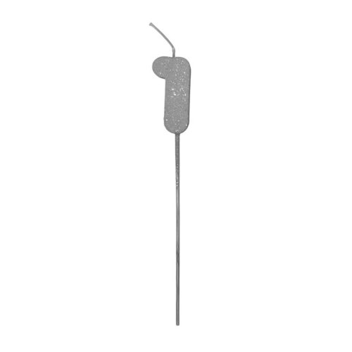 Pinche Vela Gibre Goma Eva Numero 1 Plateado TKS x1 Unidad