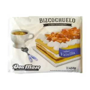 Bizcochuelo RECTANGULAR BON MASE 3 Capas Vainilla x450 Gramos