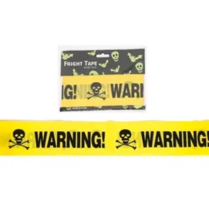 Cinta de Advertencia Plastico Halloween - Warning Calavera Negro 6mts x1