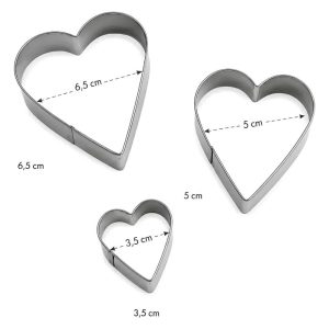 Cortante de Metal Corazon Set x3 Unidades
