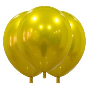 Globo Globby Liso Cromo Titanio 12 Pulgadas Amarillo x10u