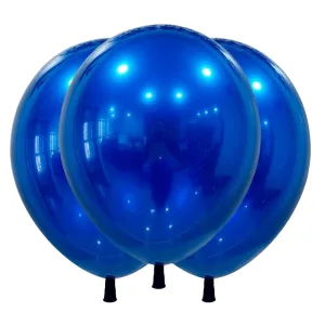Globo Globby Liso Cromo Titanio 12 Pulgadas Azul x10u