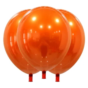 Globo Globby Liso Cromo Titanio 12 Pulgadas Naranja x10u