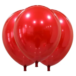 Globo Globby Liso Cromo Titanio 12 Pulgadas Rojo x10u