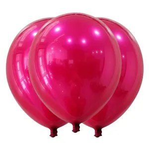 Globo Globby Liso Cromo Titanio 12 Pulgadas Rosa Fucsia x10u