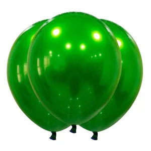 Globo Globby Liso Cromo Titanio 12 Pulgadas Verde Claro x10u