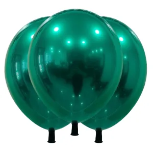 Globo Globby Liso Cromo Titanio 12 Pulgadas Verde Oscuro x10u