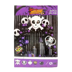 Kit Globos Calavera Halloween x40 piezas